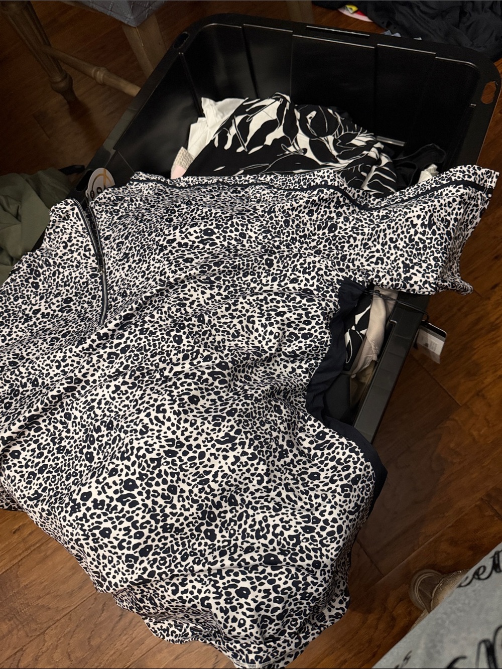 Tail Plus Navy and White Leopard-Print Performance Top - Picture 3 of 3